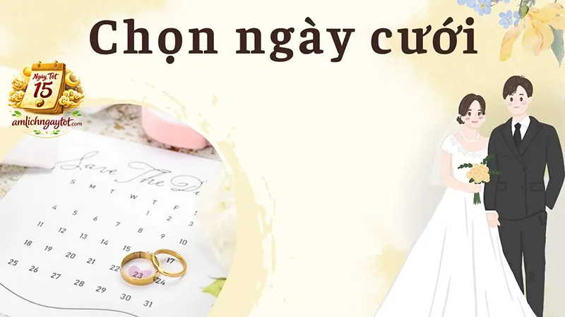 Minh họa các bước chọn ngày cưới