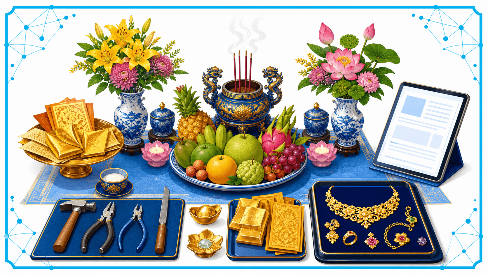 Chuẩn bị lễ vật cúng giỗ tổ kim hoàn đúng nghi thức phong thủy